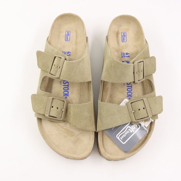 NIDB Birkenstock Arizona Soft Footbed Suede Sandals in Faded Khaki EU Size 41 - Picture 6 of 12
